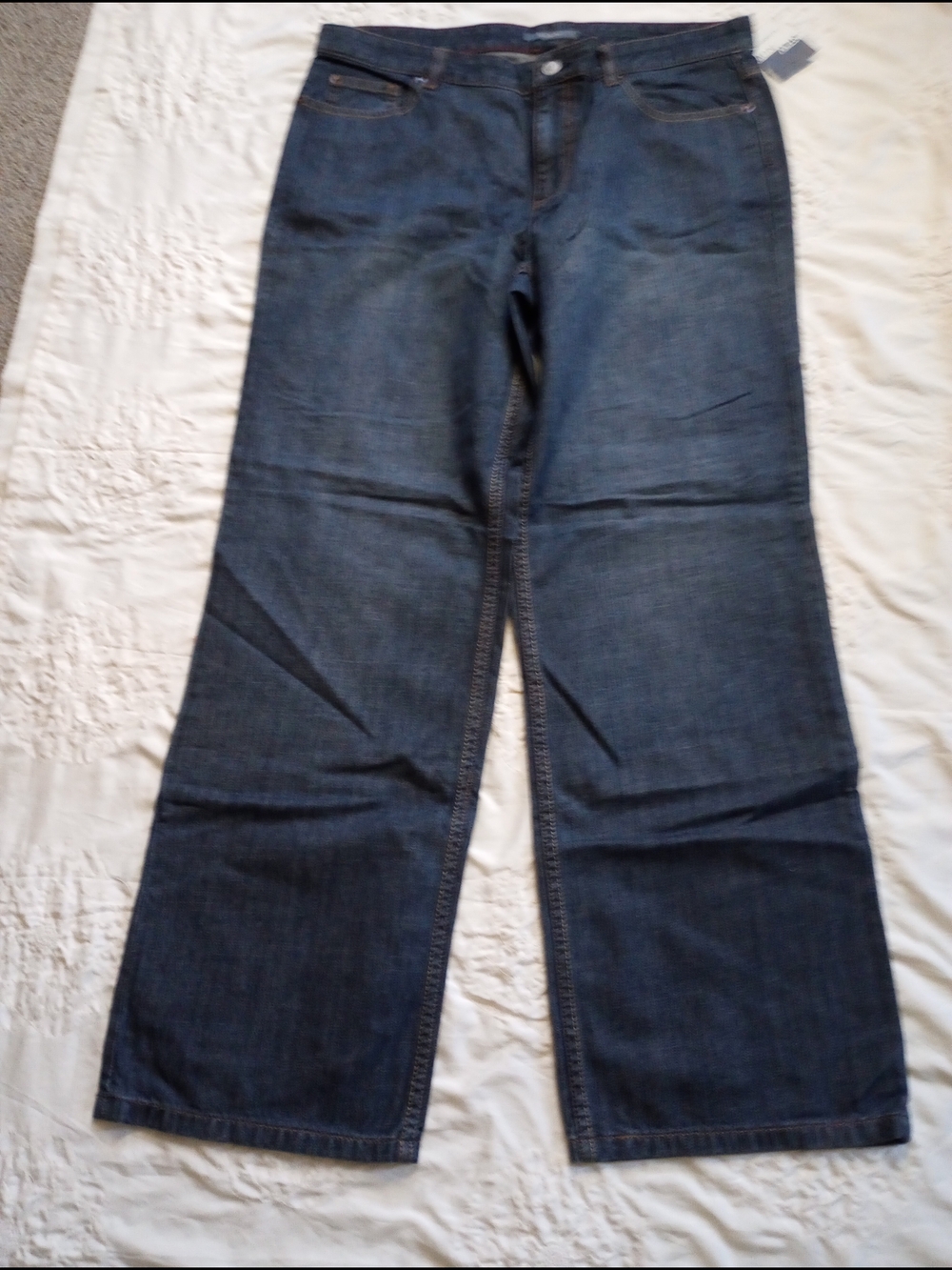 Liz Claiborne Dark Blue Women’s Wide-Leg Jeans Size 14R 38x32